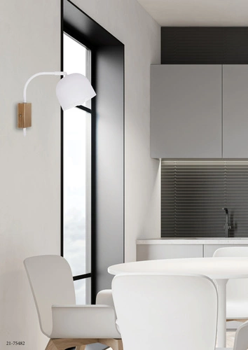 Kinkiet ścienny Rupi biały metalowy nowoczesny do sypialni i salonu Candellux Lighting