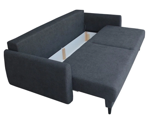 Sofa rozkładana z funkcją spania Forn Intesi grafitowa do salonu nowoczesna z pojemnikiem