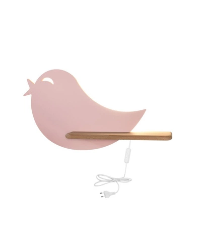 Kinkiet ścienny LED Bird różowy klasyczny do pokoju dziecięcego drewniany 5W 4000K CANDELLUX