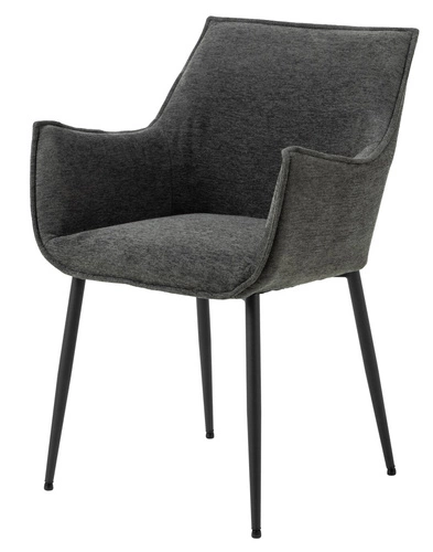 Krzesło tapicerowane Bonita szare z podłokietnikami do jadalni nowoczesne Actona