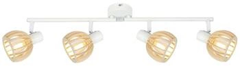 Lampa sufitowa Atarri listwa 4x25W E14  biały+drewno