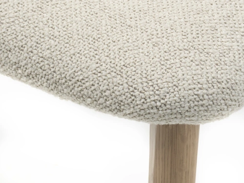 Krzesło drewniane Milos białe boucle do jadalni skandynawskie nowoczesne dębowe