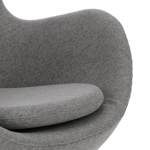 Fotel uszak Jajo inspirowany Egg do salonu i biura szary nowoczesny obrotowy Easy Clean