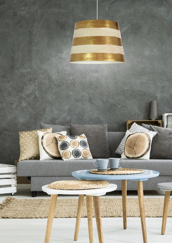 Lampa wisząca Americano nowoczesna beżowo-złota do salonu i jadalni 35 cm Candellux