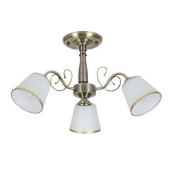 Lampa sufitowa Losanna patynowy 3x40W E14 klosz biały z obwódką