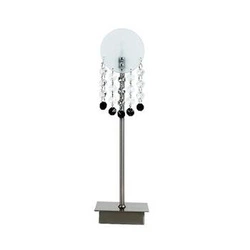 Luxor nowoczesna lampa stołowa szklano-metalowa srebrna do salonu i sypialni CANDELLUX