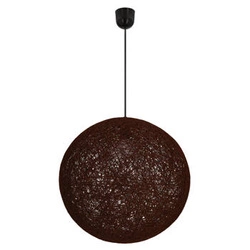 Lampa wisząca Caruba brązowa kula z abażurem do salonu i sypialni 50 cm