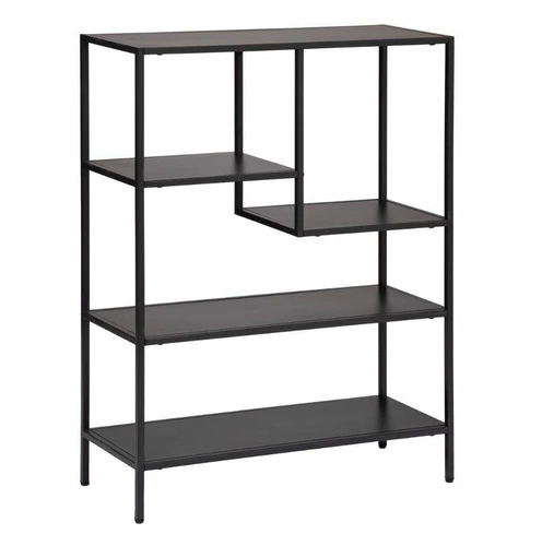 Regał na książki Gota czarny metalowy 5 półek nowoczesny do salonu i biura Atmosphera