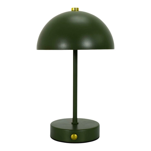 Lampka nocna LED bezprzewodowa Funghi zielona metalowa do sypialni z akumulatorem