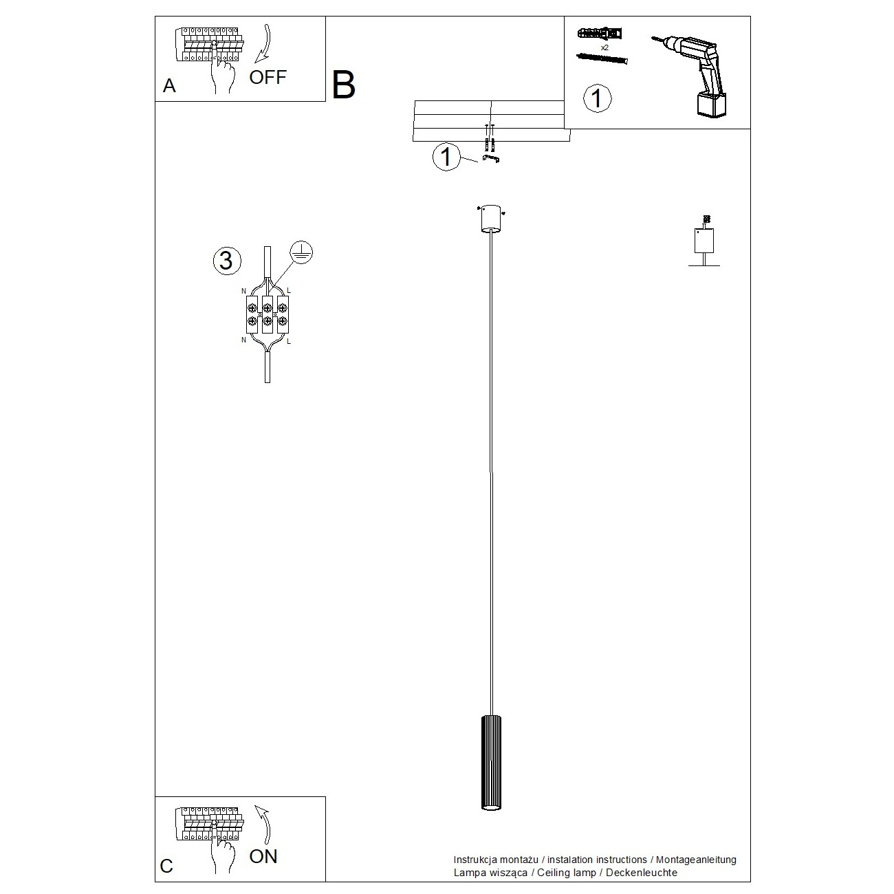 Lampa wisząca LED IVAR 1 mocca tuba do salonu i kuchni 3000K