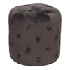 Pufa Adriana welurowa okrągła pikowana szara do salonu glamour 38 cm Atmosphera