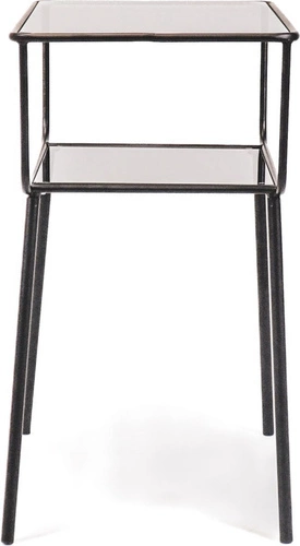 Stolik kawowy HV decor czarny prostokątny szklany nowoczesny pomocniczy do salonu 60,5 cm