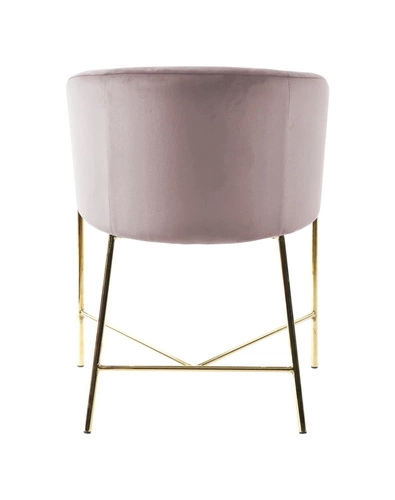 Fotel Nelson różowy/złota podstawa glamour