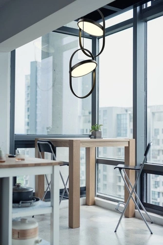 Lampa wisząca LED ELIPSE czarna 38 cm regulowana do salonu kuchni i jadalni