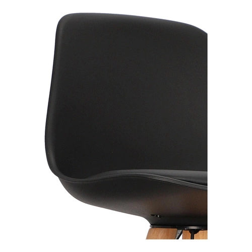 Hoker Nord czarny z oparciem do kuchni i wyspy, nowoczesny, drewniany z ekoskórą Intesi