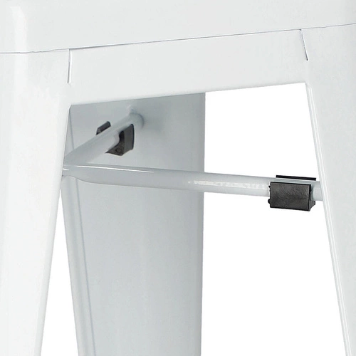 Hoker metalowy Paris 66 cm biały bez oparcia industrialny do wyspy kuchennej D2.DESIGN