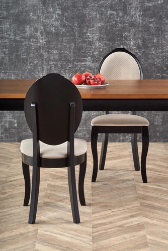 Stół rozkładany do jadalni Windsor 160-240 cm nowoczesny dąb z czarnymi nogami Intesi