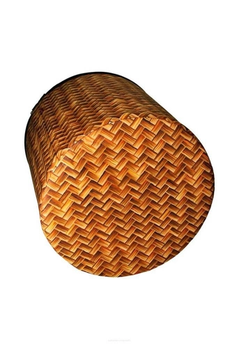 Pufa Boho Intesi okrągła kolorowa do salonu i sypialni nowoczesna tapicerowana 40 cm