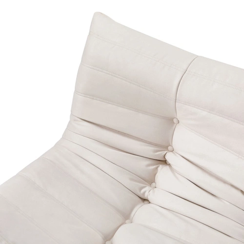 Fotel wypoczynkowy Gufi welurowy biały do salonu nowoczesny