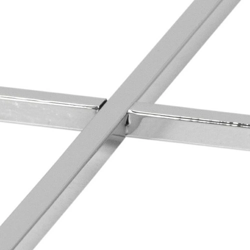 Stolik kawowy okrągły Cross Actona szklany nowoczesny do salonu na chromowanej podstawie