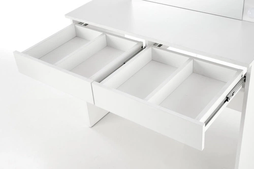 Nowoczesna toaletka z lustrem LED Sybilla biała do makijażu z szufladami do sypialni Intesi