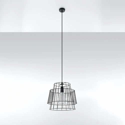Lampa wisząca Gate czarna nowoczesna do salonu loftowa metalowa nad stół 35 cm