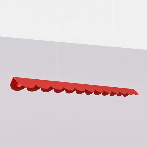 Lampa wisząca BISCUIT LED czerwona regulowana nad wyspę 131 cm