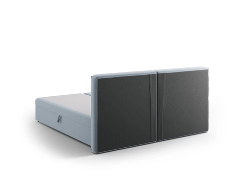 Łóżko tapicerowane Jodie niebieskie welurowe 160x200 z pojemnikiem do sypialni