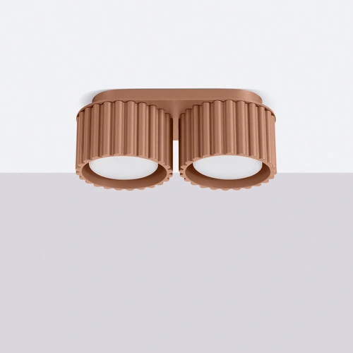 Plafon sufitowy AURA 2 nowoczesny kawowy okrągły do salonu i kuchni aluminium