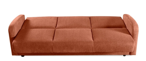 Sofa rozkładana 3 osobowa Corsica skandynawska z funkcją spania do salonu pomarańczowa
