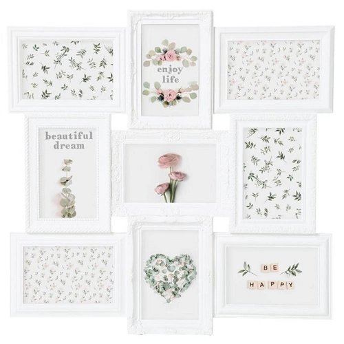 Biała multiramka na 9 zdjęć 10x15 Suzy Atmosphera wisząca dekoracyjna na ścianę