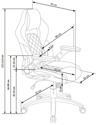 Fotel biurowy ergonomiczny Cassin szary czarny obrotowy z regulacją wysokości Intesi do biurka