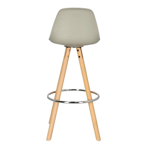 Hoker Nord szary z oparciem do kuchni i jadalni nowoczesny drewniany z ekoskóry Intesi