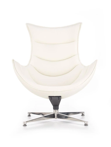 Fotel obrotowy Falvio biały skórzany do salonu nowoczesny industrialny Intesi
