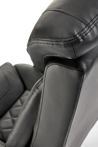 Fotel biurowy ergonomiczny Einar czarny skórzany obrotowy z podłokietnikami TILT do biura