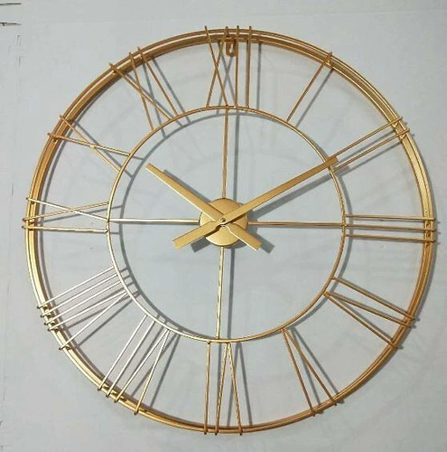 Zegar ścienny 3D Vintage Gold Atmosphera duży złoty metalowy do salonu nowoczesny 70 cm