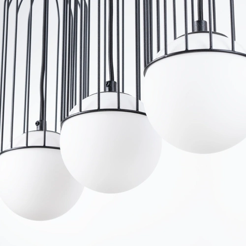 Lampa wisząca BRINA 3L czarna nowoczesna do salonu i jadalni potrójna nad stół