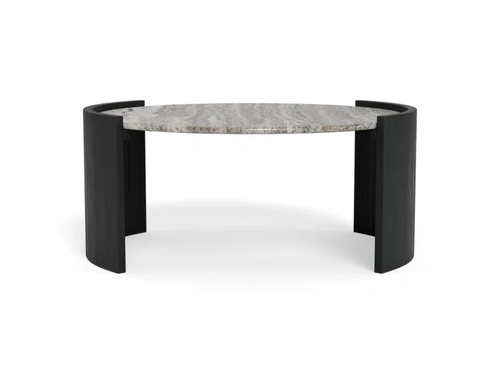 Stolik kawowy Zafra szary marmur/czarny