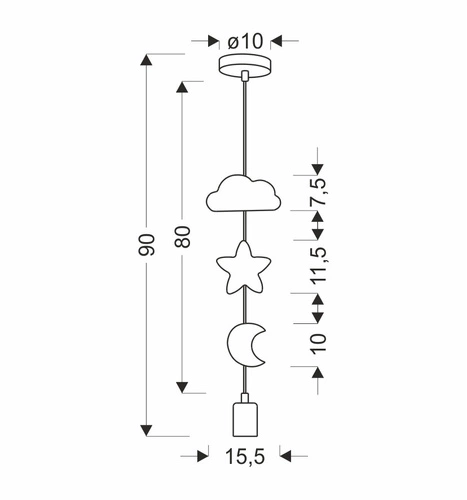 Lampa wisząca Single msc 1x20W E27 iq  kids mix kolor
