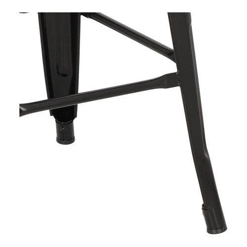 Hoker Paris Back 66 cm czarny metalowy z oparciem do wyspy kuchennej inspirowany Tolix D2.DESIGN