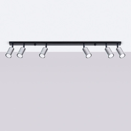 Plafon sufitowy WINX 6L czarny chrom nowoczesny do salonu i sypialni LED GU10