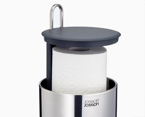 Joseph Joseph Easystore Luxe nowoczesny stojak na papier toaletowy srebrny stalowy do łazienki
