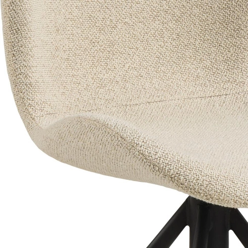 Krzesło obrotowe Batilda kremowe bouclé Actona do jadalni i biura nowoczesne tapicerowane