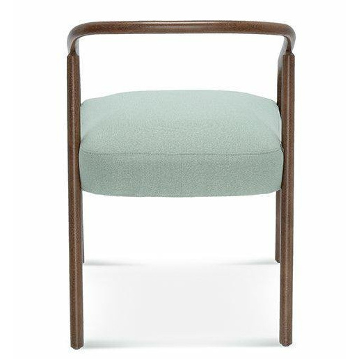 Krzesło do jadalni tapicerowane z podłokietnikami Plum FAMEG personalizowane skóra buk