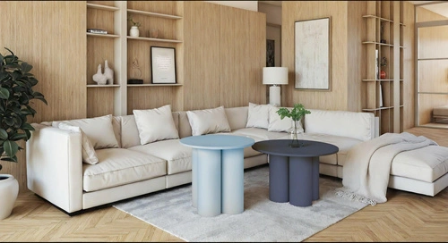 Stolik kawowy Cape okrągły 80 cm nowoczesny zielony do salonu