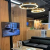 Lampa wisząca CIRCLE 80+80+100+120 LED  mosiądz na 1 podsufitce