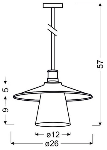 Lampa wisząca Loft czarna metalowo-szklana do salonu i kuchni nad stół 26 cm