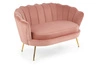 Sofa dwuosobowa welurowa Florencja różowa glamour do salonu na złotych nogach Intesi