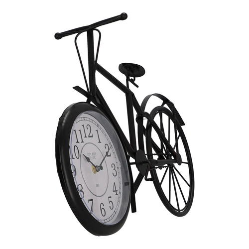 Zegar stojący retro rower Dimitri czarny cichy mechanizm do salonu lub sypialni Atmosphera