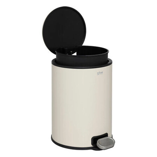 Kosz na śmieci do łazienki Delta beżowy 6l nowoczesny z wyjmowanym wkładem 5five